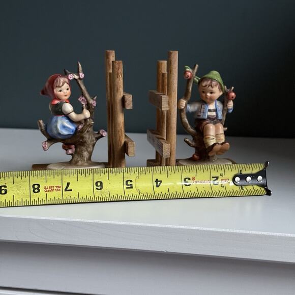 5" Apple Tree Boy & Apple Tree Girl Bookends Pair 252 1964 TMK3 Hummel Goebel C1 - Picture 2 of 15